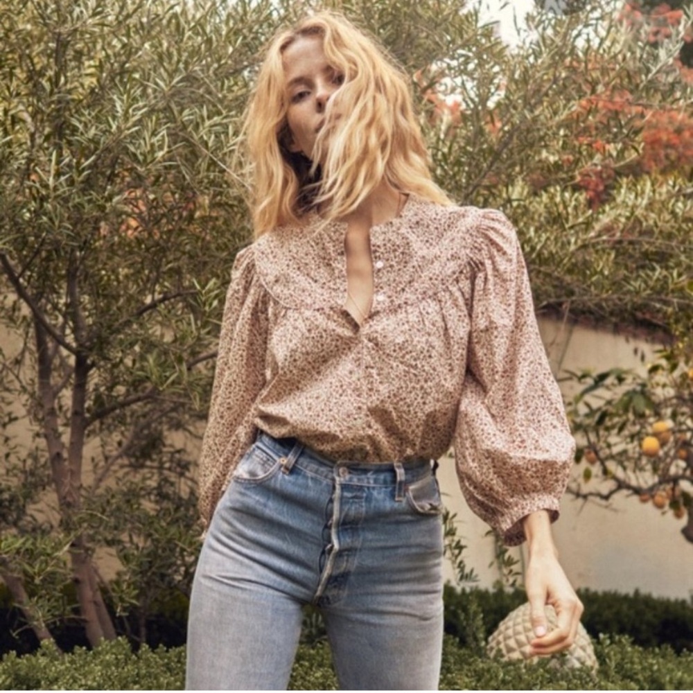 Doen Berkeley Top Sienna Champignon Floral